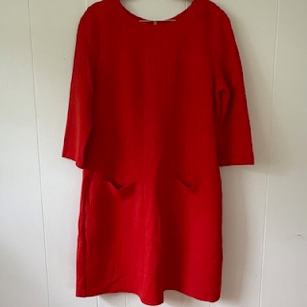 BODEN Textured Dark Red Shift Dress Size 12 Long